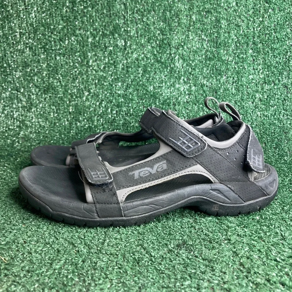 Teva Minam River Adjustable Strap Hiking Sport Athletic Sandals Black Mens Sz 9‎